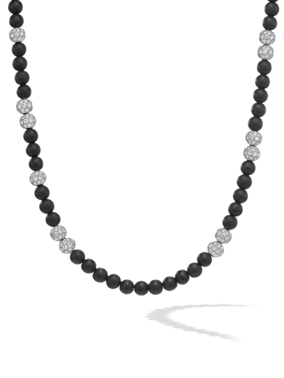 David Yurman Men's Spiritual Beads Necklace In Sterling Silver In Black Onyx
