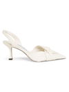 Jimmy Choo Hedera Leather Knot Halter Pumps In White