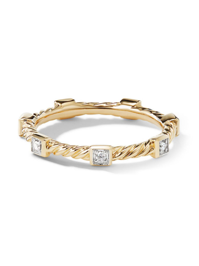 David Yurman Women's Cable Collectibles Stack Ring In 18k Yellow Gold