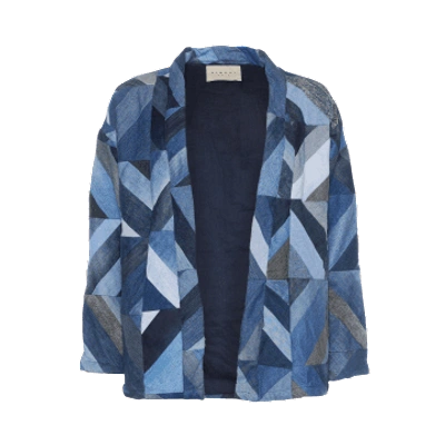 Sissel | Marlene Patchwork Denim Jacket In Blue