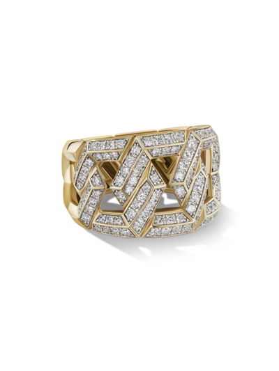 David Yurman Women's Carlyle Ring In 18k Yellow Gold In Diamond