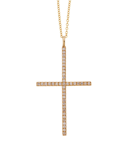 Ileana Makri Women's Classic 18k Yellow Gold & Diamond Cross Pendant Necklace