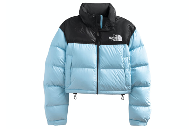 Pre-owned The North Face Women's Nuptse Short Jacket Beta Blue
