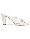 Jimmy Choo Women's Avenue 85 Knotted Block Heel Slide Sandals In White