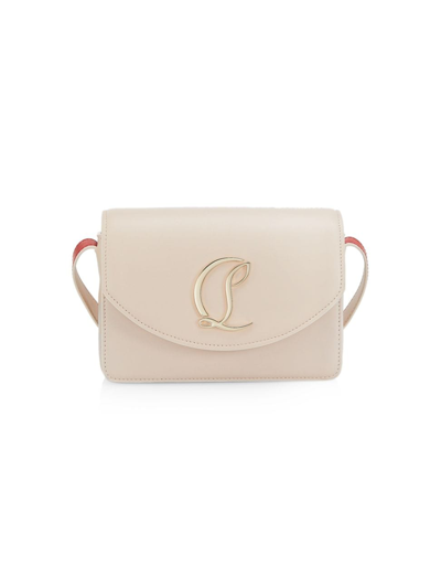 Christian Louboutin Women's Small Loubi54 Leather Crossbody Bag In White