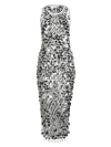 MILLY WOMEN'S SEQUINED COTTON-BLEND CROCHETED MIDI-DRESS