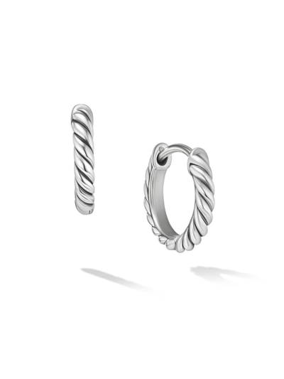 DAVID YURMAN WOMEN'S SCULPTED CABLE HUGGIE HOOP EARRINGS IN STERLING SILVER