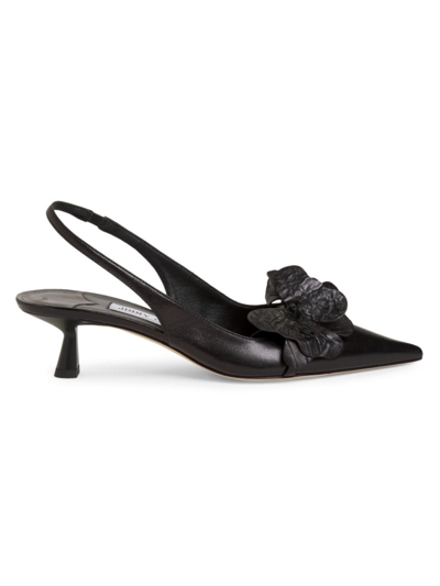 Jimmy Choo Amita Flowers 45 In Black