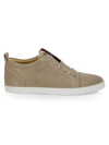 CHRISTIAN LOUBOUTIN MEN'S F. A.V. FIQUE A VONTADE SPIKE-EMBELLISHED SUEDE LOW-TOP SNEAKERS