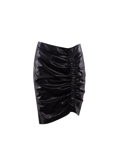 Karl Lagerfeld High Waist Draped Design Skirt In Black