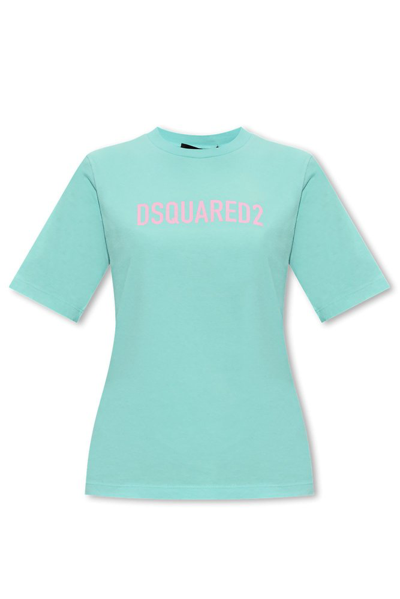 Dsquared2 Logo Printed Crewneck T In Green