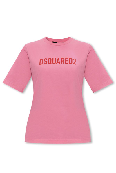 Dsquared2 Logo Printed Crewneck T In Pink