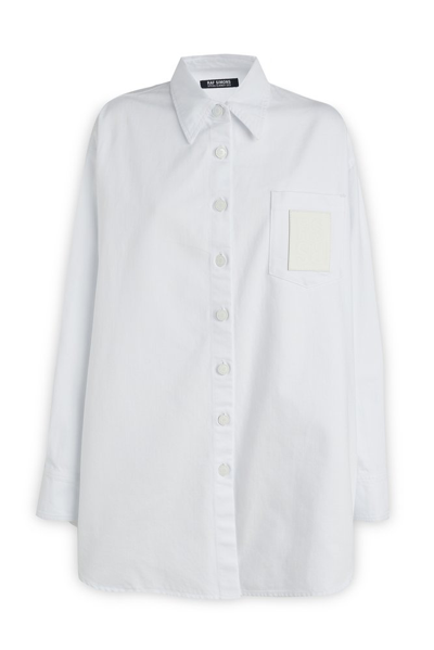 Raf Simons Logo-patch Long-sleeve Shirt In Weiss