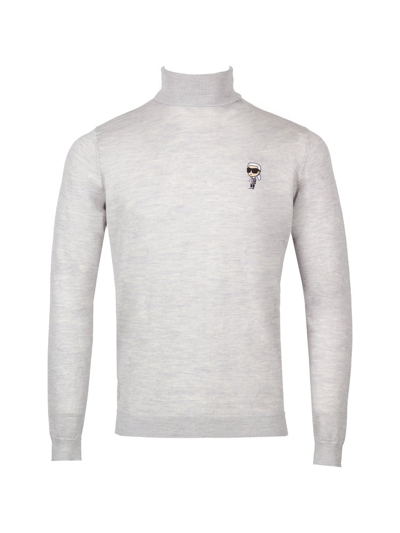 Karl Lagerfeld Logo-embroidered Wool Jumper In Grey