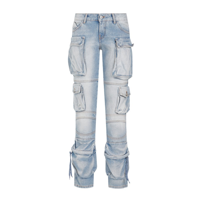 Attico Essie Cargo Jeans In Light Blue