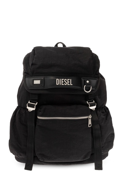 Diesel Small Logos Backpack In Black