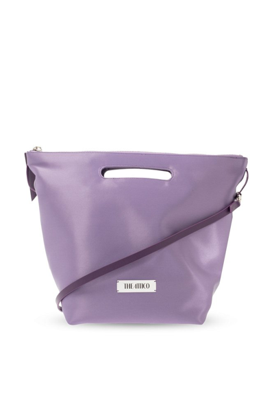 Attico The  Logo Patch Zipped Tote Bag In Purple