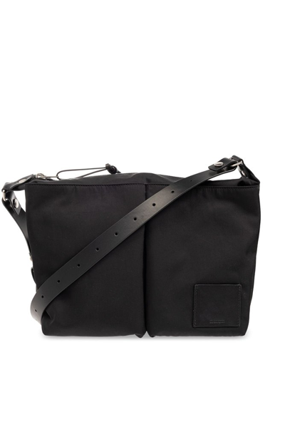 Jil Sander Logo Lettering Shoulder Bag In Black