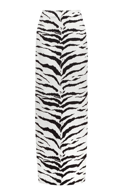 Alaïa Zebra-print Pencil Skirt In Black,white