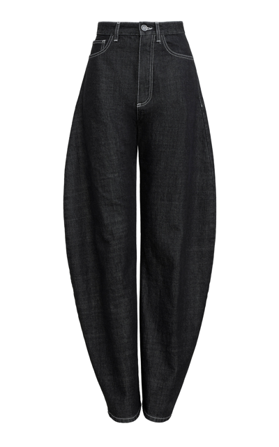 Alaïa Rounded Wide-leg Jeans In Black