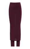 Alaïa High-rise Jersey Skirt Pants In Burgundy