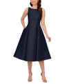 ADRIANNA PAPELL BOAT-NECK A-LINE DRESS