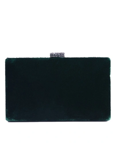 Gemy Maalouf Dark Green Velvet Clutch - Accessories