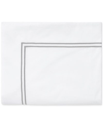Sferra Grand Hotel Cotton Flat Sheet, King In White,silver