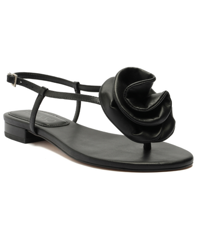 Arezzo Women's Isla Flower Flat Sandals In Black