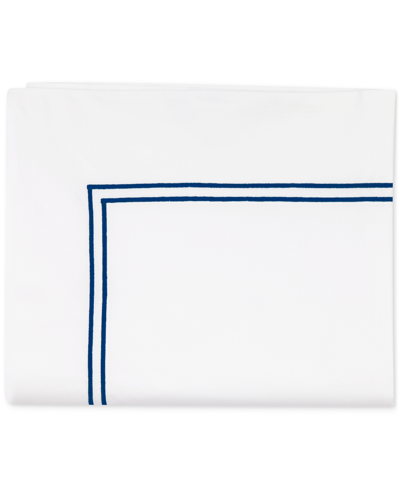 Sferra Grand Hotel Cotton Flat Sheet, King In White,navy