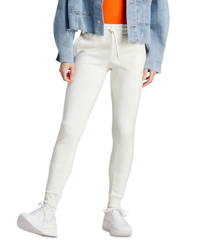 Adidas Originals Women's 3-stripe Cotton Fleece Sweatpant Jogger In Off White Mel,white