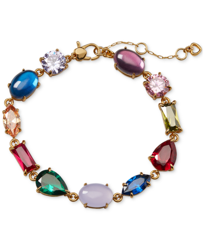 Kate Spade Gold-tone Multicolor Crystal Flex Bracelet
