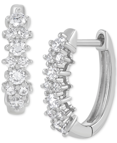 Forever Grown Diamonds Lab Grown Small Diamond Hoop Earrings (1/2 Ct. T.w.) In Sterling Silver Or 14k Gold-plated Sterling