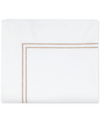 Sferra Grand Hotel Cotton Flat Sheet, Queen In Whte,taupe