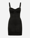 Dolce & Gabbana Satin Corset Mini Dress In ブラック
