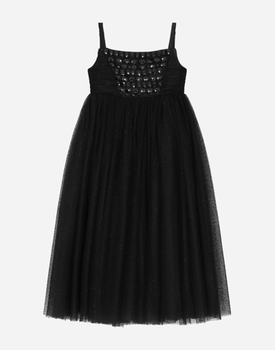 Dolce & Gabbana Kids' Abito Senza Maniche In Black