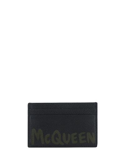 Alexander Mcqueen Wallets In Black/khaki