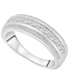 Macy's Diamond Three Row Band (1/2 Ct. T.w.) In Platinum In Platinum