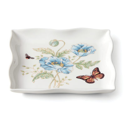 Lenox Butterfly Meadow Square Dish In White W,multi-color Design