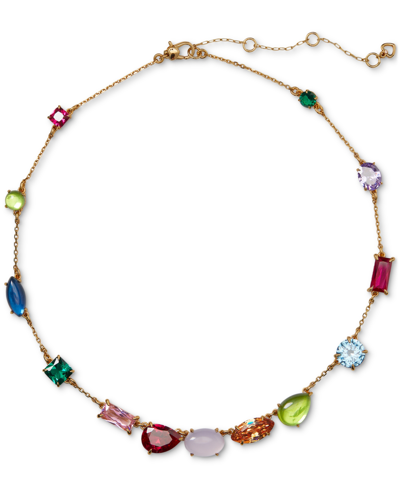 Kate Spade Gold-tone Multicolor Crystal Scatter Necklace, 16" + 3" Extender