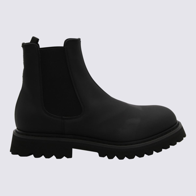 Premiata Black Leather Beatle Boots In Nero