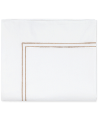 Sferra Grand Hotel Cotton Flat Sheet, King In White,taupe