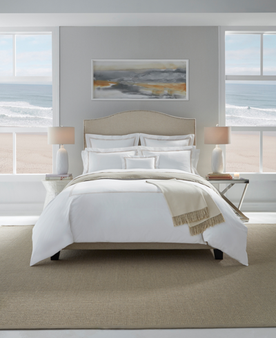 Sferra Grand Hotel Cotton Duvet Cover, Full/queen In White,taupe