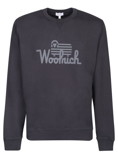 Woolrich Logo-print Organic-cotton Sweatshirt In Black