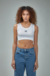 Loewe Cropped Embroidered Ribbed Stretch-cotton Jersey Tank In White