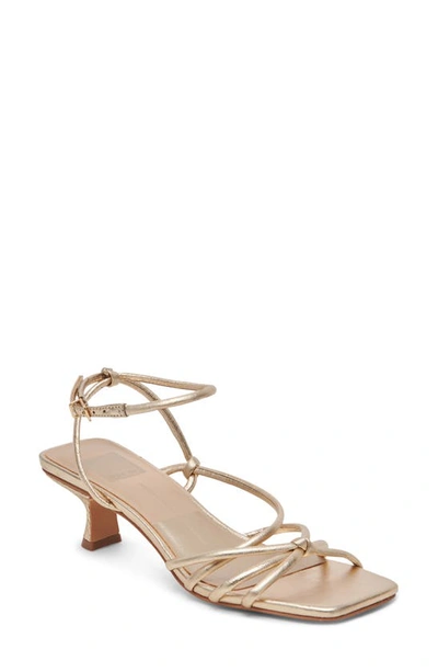 Dolce Vita Bev Ankle Strap Sandal In Gold Metallic Leather