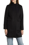 Sam Edelman Longline Wool Blend Coat In Black