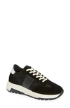 Paige Maya Mixed Media Sneaker In Black