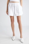 Stella Mccartney S-wave Jersey Drawstring Shorts In Pure White