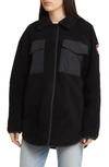 Canada Goose Simcoe Breathable Lightweight Sherpa Shacket In Black - Noir